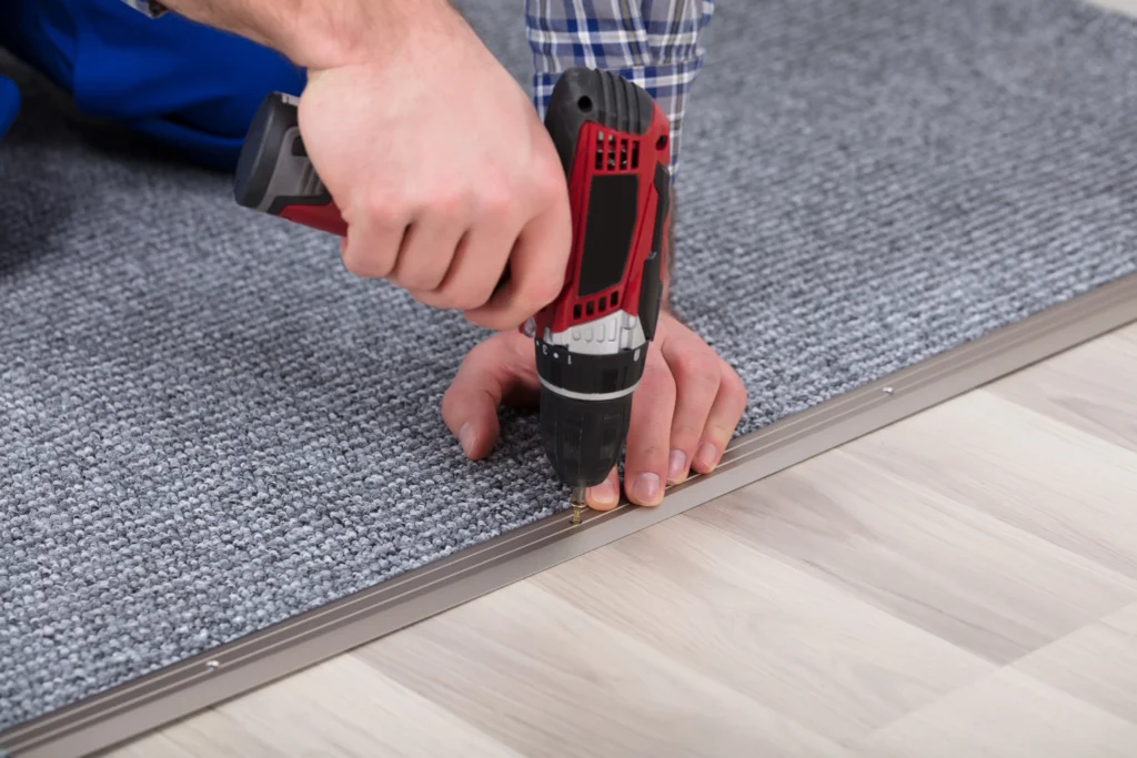 Installing carpet threshold